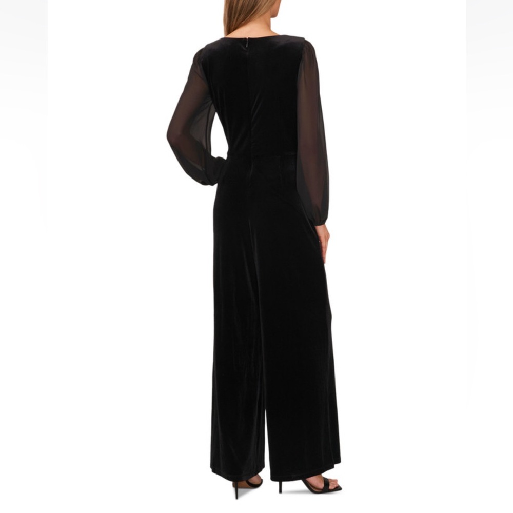 CeCe Black Velvet Jumpsuit - Picture 2 of 7